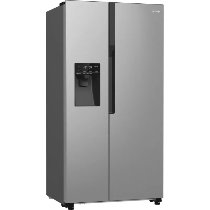Gorenje Side-by-Side NRR9185ESXL BK065B, Standgerät, American Door, Grau, LED, Stahl, Glas