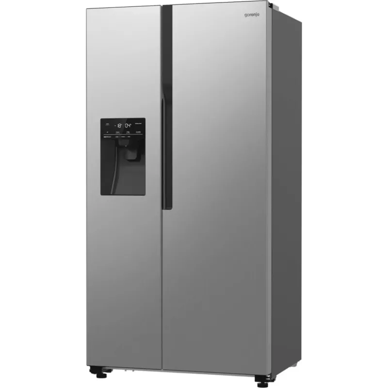 Gorenje Side-by-Side NRR9185ESXL BK065B, Standgerät, American Door, Grau, LED, Stahl, Glas