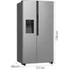 Gorenje Side-by-Side NRR9185ESXL BK065B, Standgerät, American Door, Grau, LED, Stahl, Glas