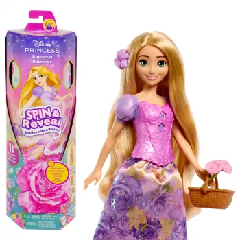 Disney Princess Spin & Reveal Rapunzel Modepuppe & Accessoires mit 11 Überraschungen