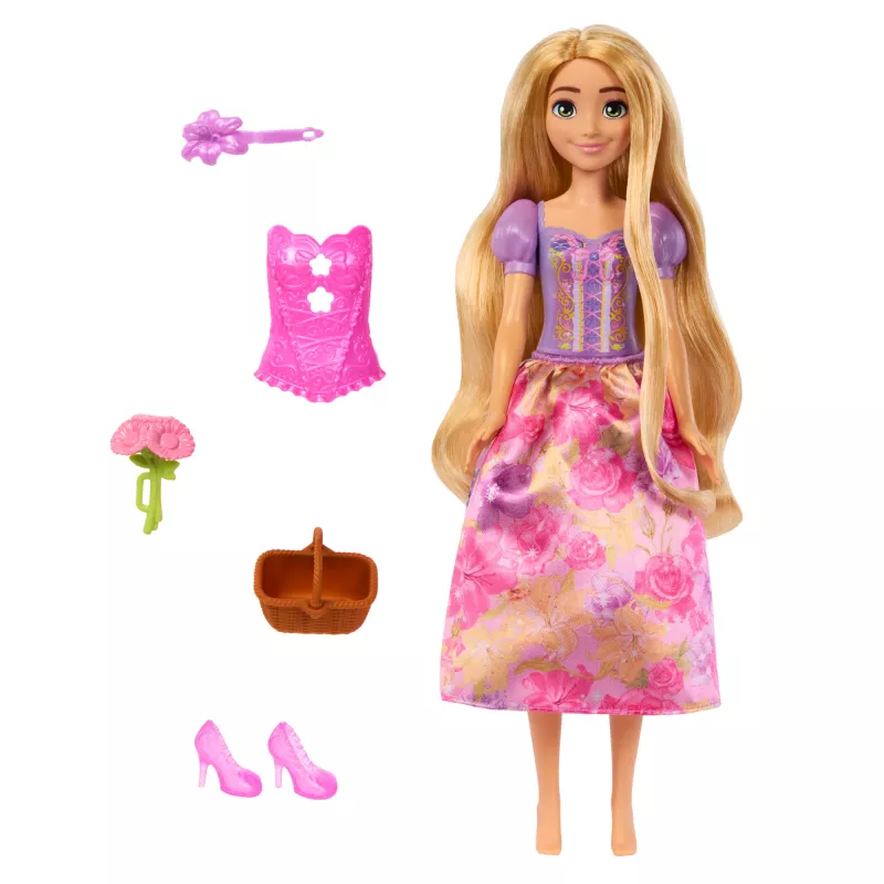 Mattel Disney Prinzessin HTV86 Rapunzel Modepuppen-Set