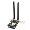 Interne WLAN Bluetooth Adapter ASUS PCE-BE6500 — PCIe, Tri-Band Wi‑Fi 6E/7 (2,4/5/6 GHz), Bluetooth 5.4, 2882 Mbps, externe Antenne, schwarz