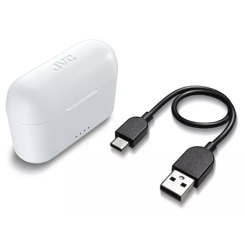 JVC HA-A3T True-Wireless-In-Ear-Kopfhörer, Bluetooth 5.1, IPX4, bis zu 22 h, 20 - 20000 Hz, weiß