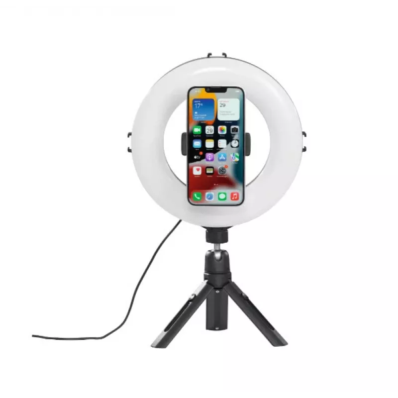 Hama SpotLight Smart 80 II LED-Ringleuchte, Set für Smartphone, mit Mini-Stativ