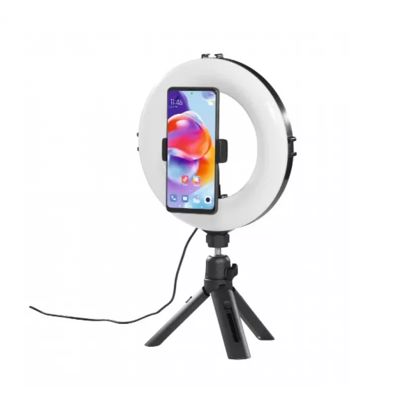 Hama SpotLight Smart 80 II LED-Ringleuchte, Set für Smartphone, mit Mini-Stativ