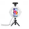 Hama SpotLight Smart 80 II LED-Ringleuchte, Set für Smartphone, mit Mini-Stativ