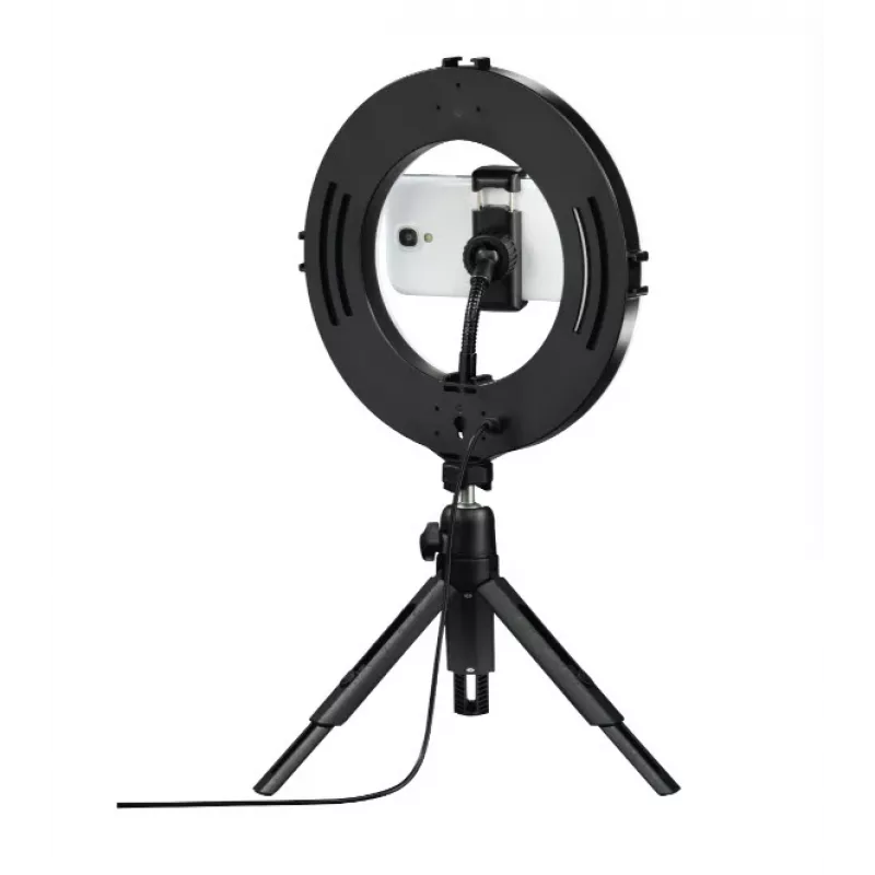 Hama SpotLight Smart 80 II LED-Ringleuchte, Set für Smartphone, mit Mini-Stativ