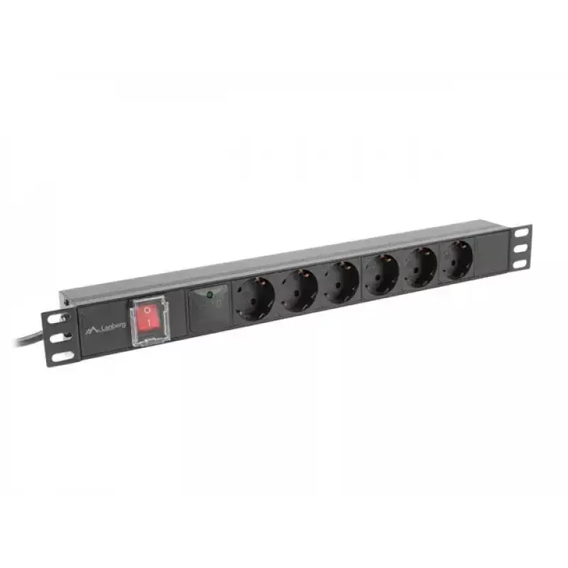 PDU Lanberg PDU-06F-0200-BK 6 AC-Ausgänge 1U Schwarz