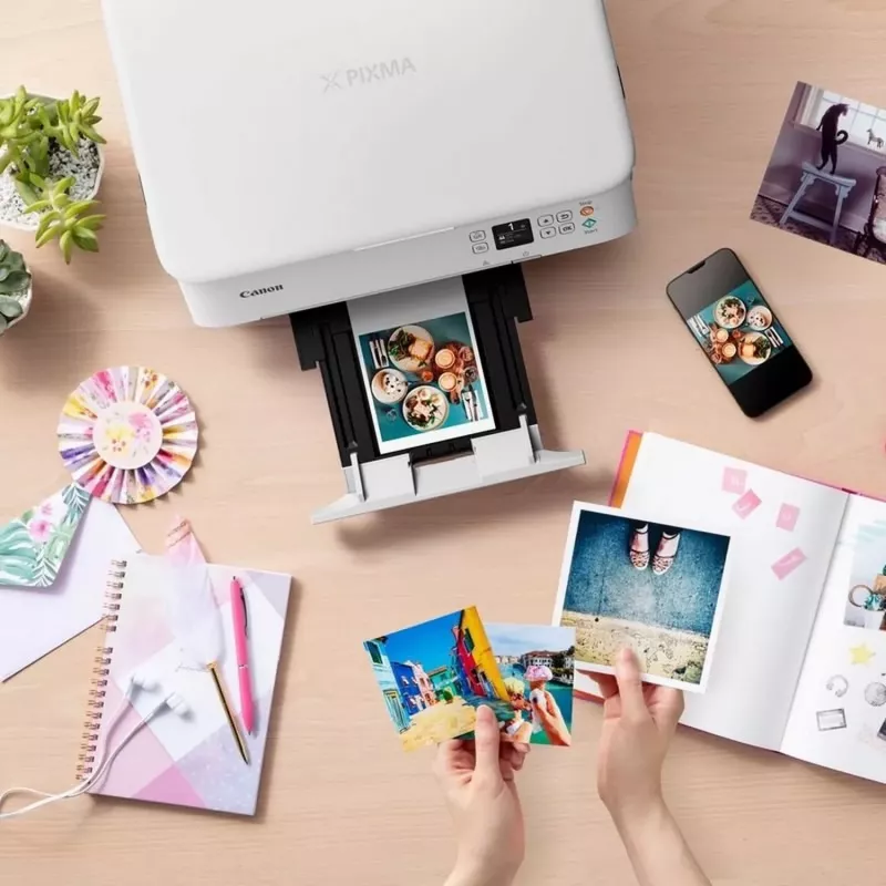 Canon PIXMA TS5351i 4462C106 3-in-1-Farb-Tintenstrahl-Multifunktionsdrucker, A4, 4800 x 1200 DPI, WLAN, Duplex, weiß