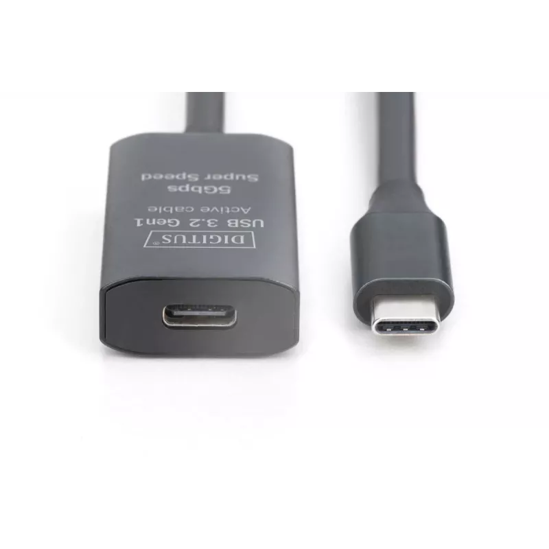 DIGITUS Aktives USB-C-Verlängerungskabel – 5G USB 3.2 Gen1 USB-C – USB-C (M/F) – 5m