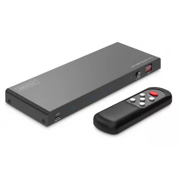 DIGITUS 4x1 HDMI Switch - 8K/60Hz (4:4:4), Toslink, Stereo, EDID-Steuerung