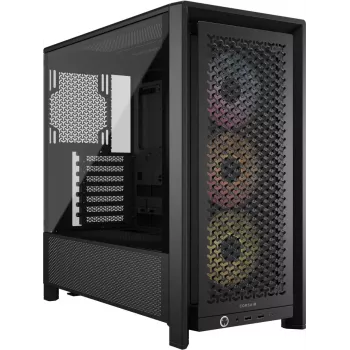 PC-Gehäuse CORSAIR FRAME 4000D RS ARGB Midi Tower Schwarz — ATX/Micro-ATX/Mini-ITX, gehärtetes Glas, ARGB-Lüfter, bis zu 370 mm GPU