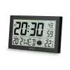 Hama Martinique digitale Funk-Wanduhr mit Thermometer und Hygrometer, Schwarz