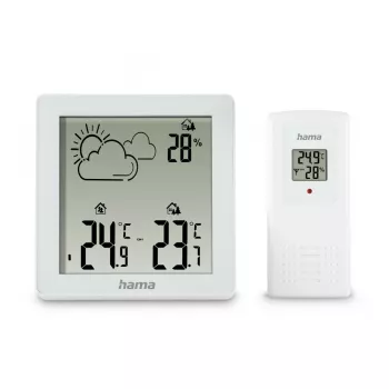 Hygrometer Thermometer Hama Zakynthos White Innen Außen Batterie AAA