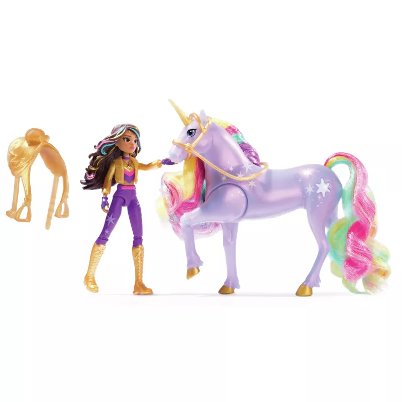 Spin Master Unicorn Academy 6067325 Licht-Magie Wildstar und Sophia Puppen- und Einhorn-Figurenset, ab 4 Jahren