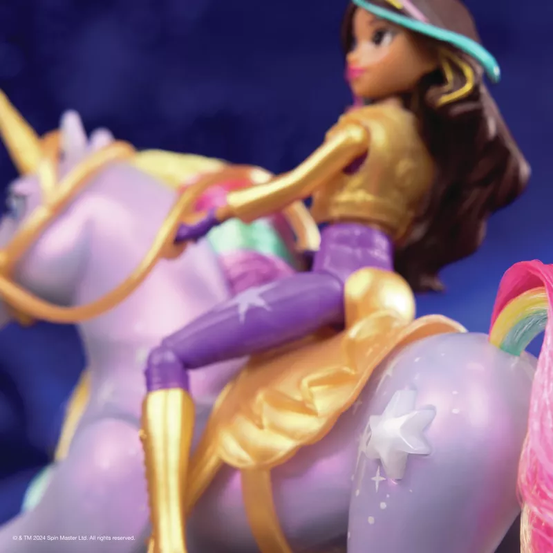 Spin Master Unicorn Academy 6067325 Licht-Magie Wildstar und Sophia Puppen- und Einhorn-Figurenset, ab 4 Jahren