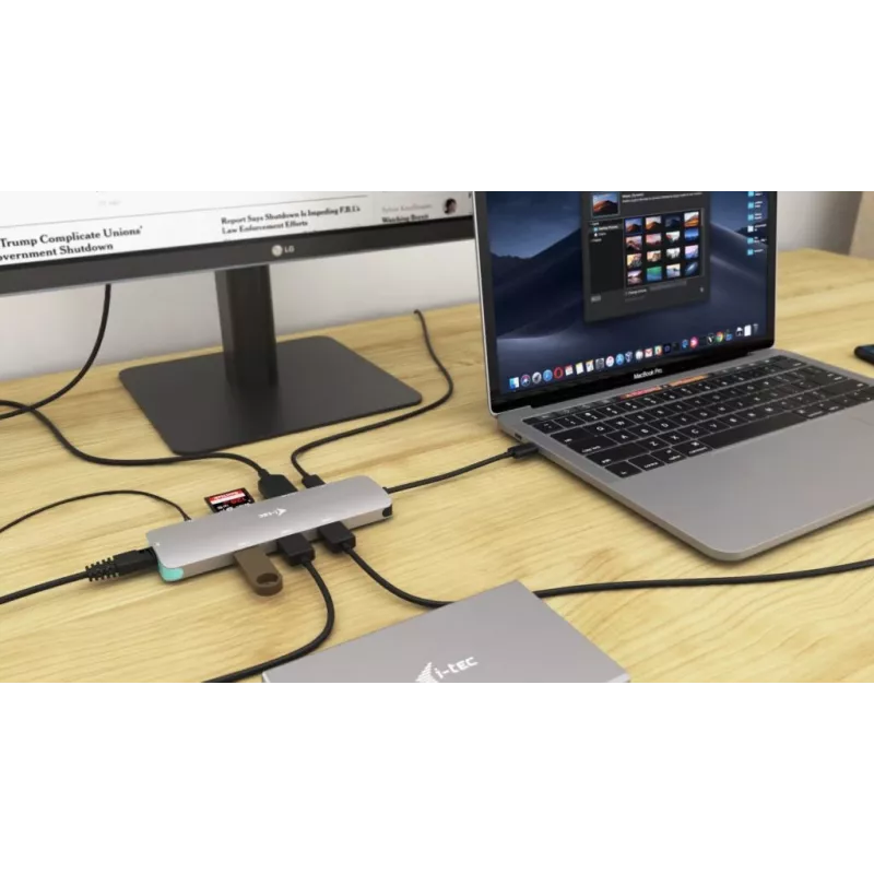 i-tec USB-C Metal Nano Dockingstation 4K HDMI LAN mit Power Delivery 100 W + Universal-Ladegerät 100 W