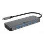 ICY BOX IB-DK4022a-CPD Kabelgebunden USB 3.2 Gen 1 (3.1 Gen 1) Typ-C Aluminium, Silber