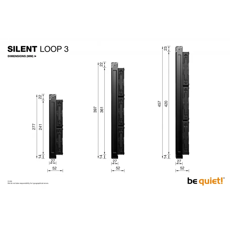 be quiet! Silent Loop 3 240 mm Prozessor All-in-One-Flüssigkeitskühler 12 cm Schwarz 1 Stk.