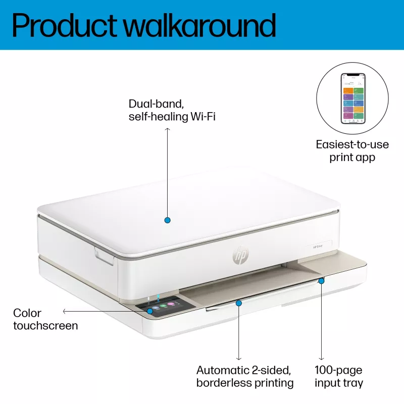 HP ENVY 6110e kabelloser All-in-One-Farbdrucker, Instant Ink; Fotodruck