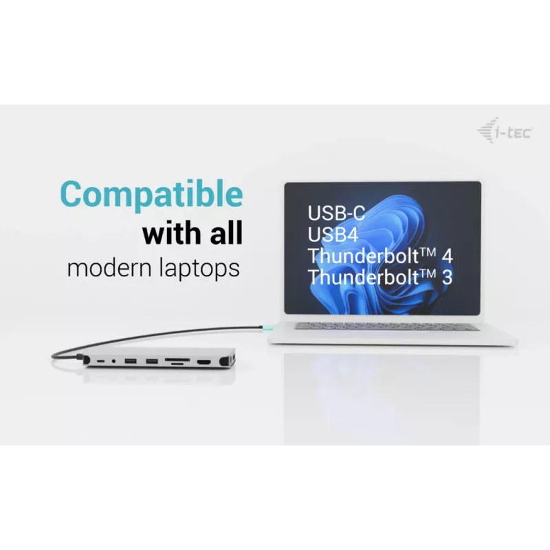 i-tec Metal USB-C Nano 3x Display Dock, 2x HDMI 1x USB-C Video mit Power Delivery 140W + Universal-Ladegerät 140 W