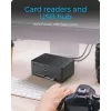 ICY BOX IB-1233CL-CR 2-Bay 2,5/3,5 Zoll SSD/HDD Docking- und Klonstation, CF/SD-Kartenleser, USB-A-Hub, USB 3.2 Gen 1, Schwarz