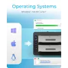 ICY BOX IB-1233CL-CR 2-Bay 2,5/3,5 Zoll SSD/HDD Docking- und Klonstation, CF/SD-Kartenleser, USB-A-Hub, USB 3.2 Gen 1, Schwarz