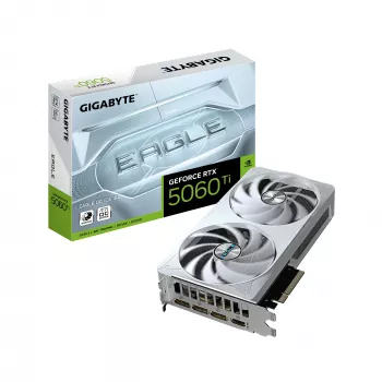 GIGABYTE GeForce RTX 5060 Ti EAGLE OC ICE 16G Grafikkarte – 16 GB GDDR7, 128 Bit, PCI-E 5.0, 2617 MHz Kerntakt, 3 x DisplayPort, 1 x HDMI, GV-N506TEAGLEOC ICE-16GD