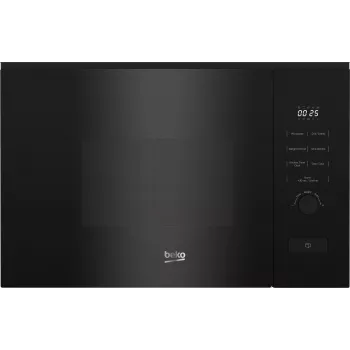 Einbau-Mikrowelle mit Grill BEKO BMGB20212B, 800 W, 20 L, Drehregler & Tasten, 24,5 cm Drehteller, schwarz