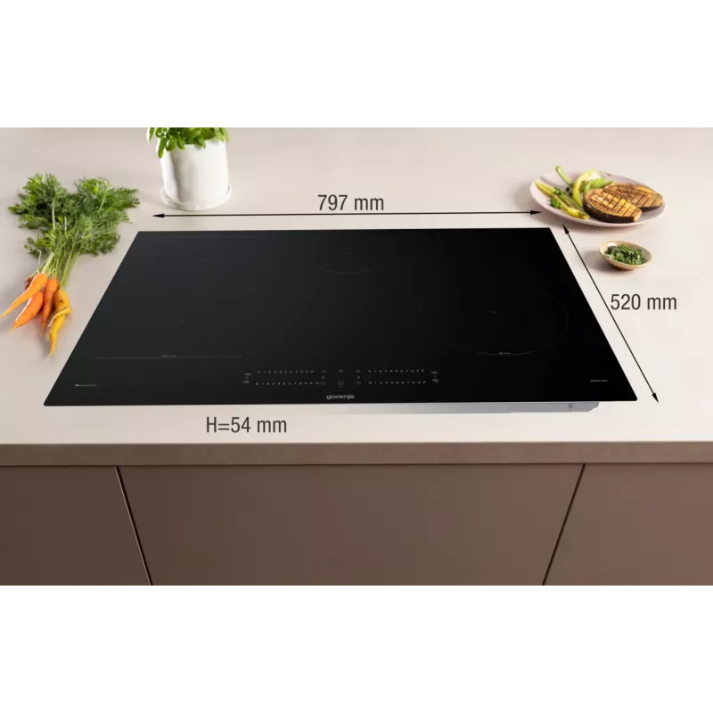 Gorenje Induktionskochfeld GI8432BSCWF, Schwarz, Einbau, 60 cm, Zonen-Induktionskochfeld, Glaskeramik, 4 Zone(n)