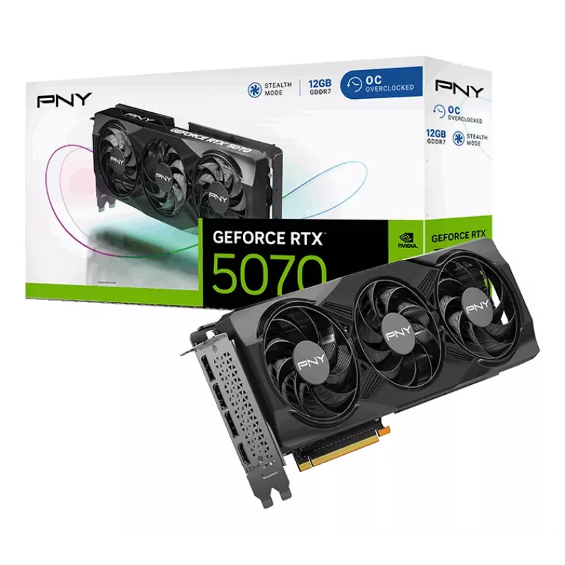PNY GeForce RTX 5070 12GB Triple Fan Grafikkarte, 12 GB GDDR7