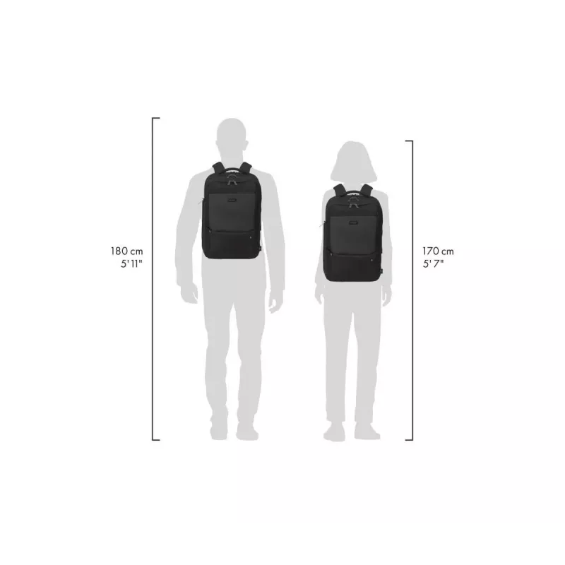 DICOTA Five – 15-17.3in Notebook-Rucksack – Schwarz / 900d recyceltes PET-Polyester