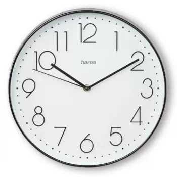 Quarzuhr Hama Corsica Rund Schwarz Weiß Batterie AA 30 cm