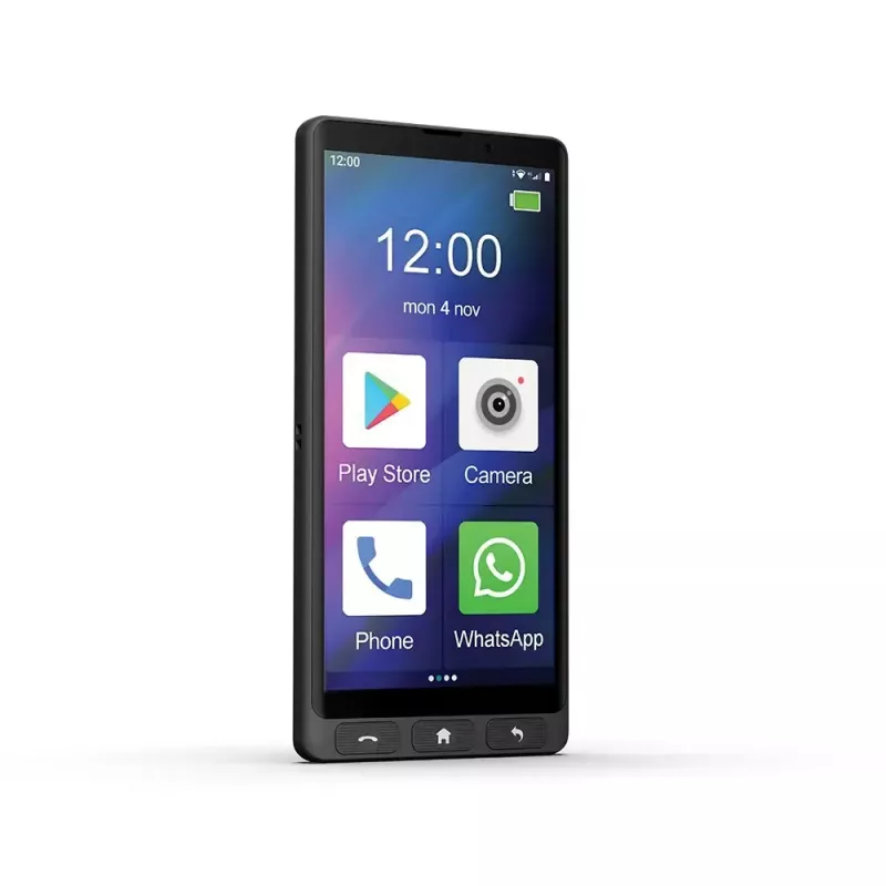 MAXCOM MS601 4G Smartphone für Senioren, 6 Zoll, 4GB/64GB, Android 14, Schwarz