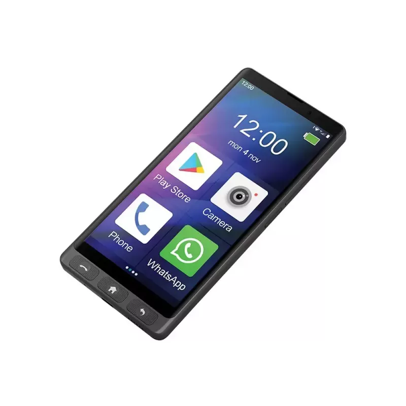 MAXCOM MS601 4G Smartphone für Senioren, 6 Zoll, 4GB/64GB, Android 14, Schwarz