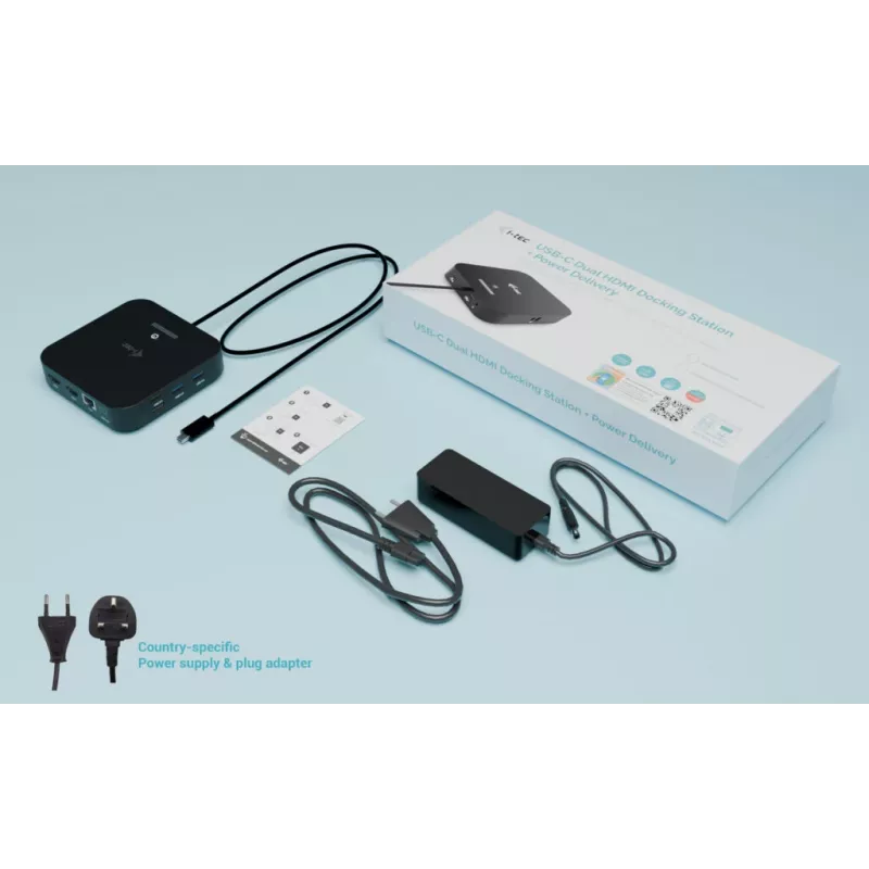 i-tec USB-C Dual-HDMI-Adapter C31DUALHDMIDPD100 – Dual-HDMI 4K@60Hz, USB-C Power Delivery 100 W