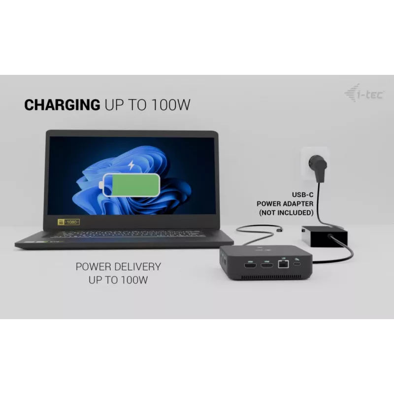 i-tec USB-C DP Dual HDMI Dockingstation, 100 W Power Delivery