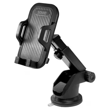 Savio CH-04 Autohandyhalterung, Windschutzscheiben-/Armaturenbrett-Halterung, Schwarz