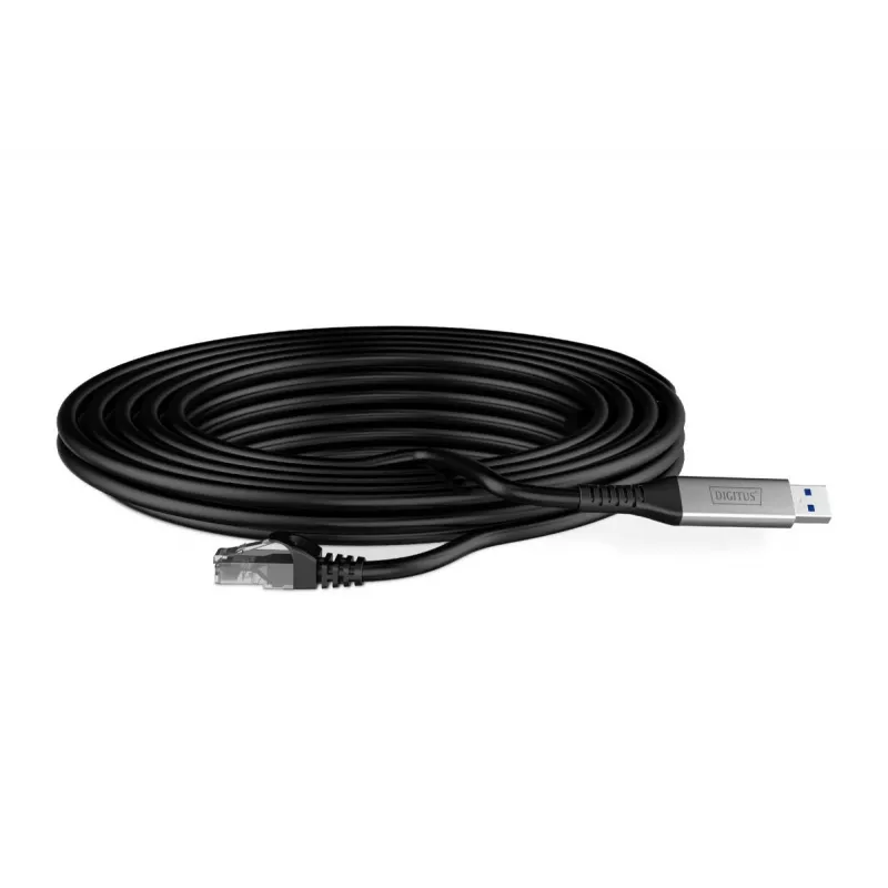 DIGITUS USB 3.2 Gen1 – RJ45 Ethernet-Kabel – CAT6a S/FTP Schwarz – 3m