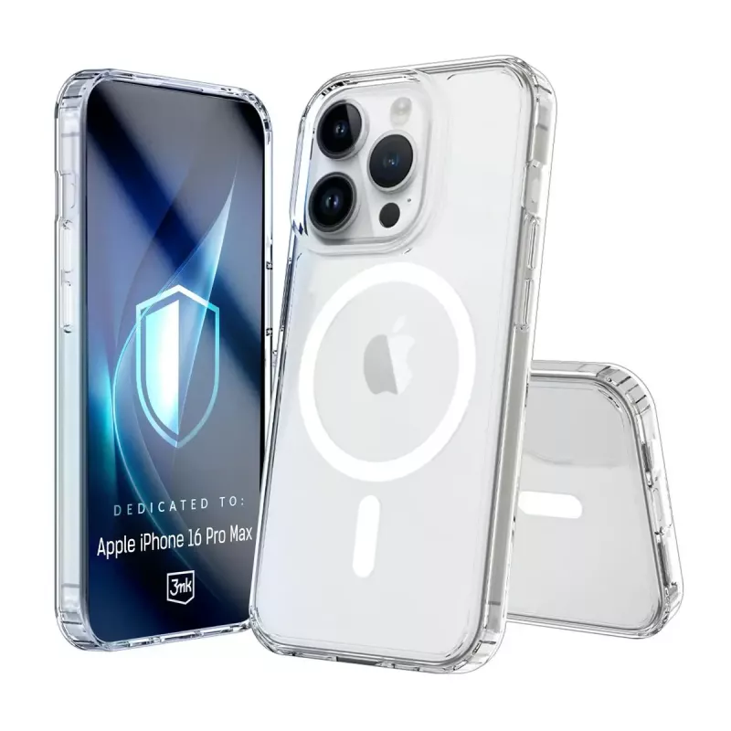 3MK Armor MagCase Hülle für iPhone 16 Pro Max, MagSafe, transparent, TPU