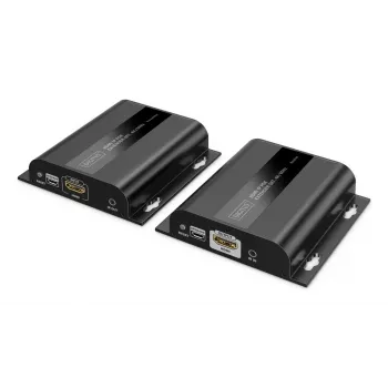 DIGITUS HDMI IP Extender Set - 4K/60Hz 120/200 m, PoE, One-to-Many, CAT, Schwarz
