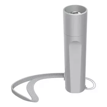 Hama FL60 LED-Taschenlampe, 60 lm, 30 m Reichweite, 3 Leuchtmodi, Aluminium, mit Batterien, Silber, 83 g