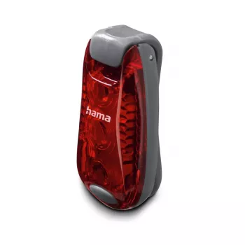 Hama LED-Warnleuchte mit Clip, 2 Stück, 3 Leuchtmodi, IP44, CR2032-Batterie, Schwarz/Rot