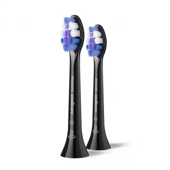 Philips Sensitive HX6052/88 2er-Pack Bürstenköpfe, 2 Stk., Schwarz, 3 Monate, Extra weich, Philips, Philips Sonicare