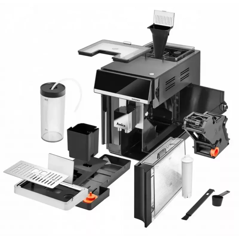 Amica Elegance CM 7011 Espressomaschine, Stahlmahlwerk, integriertes Milchaufschäumsystem