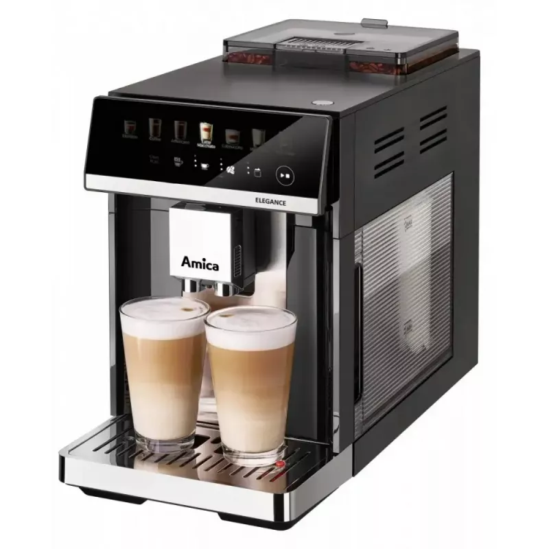 Amica Elegance CM 7011 Espressomaschine, Stahlmahlwerk, integriertes Milchaufschäumsystem