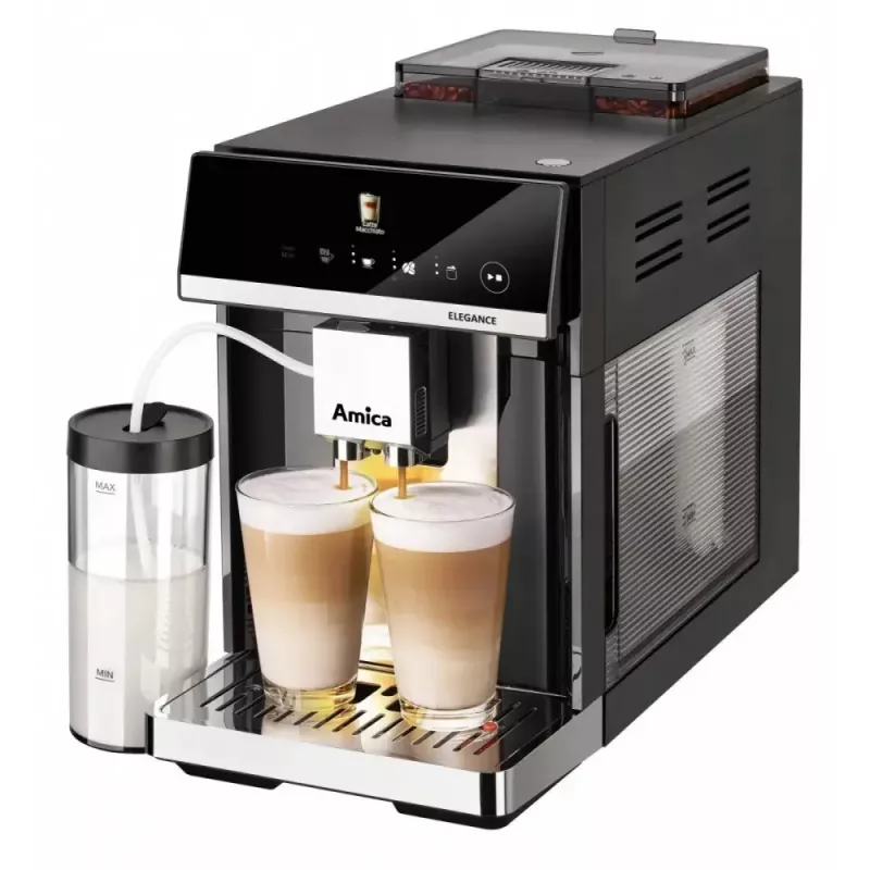 Amica Elegance CM 7011 Espressomaschine, Stahlmahlwerk, integriertes Milchaufschäumsystem