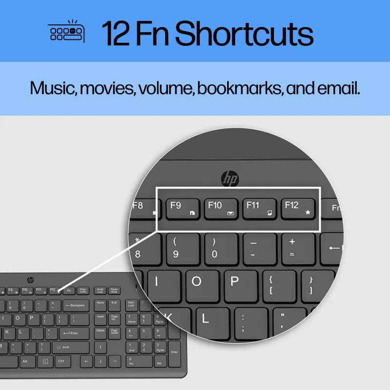 HP 150 kabelgebundene Tastatur, Full-Size (100 %), kabelgebunden, USB, mechanisch, QWERTY, Schwarz