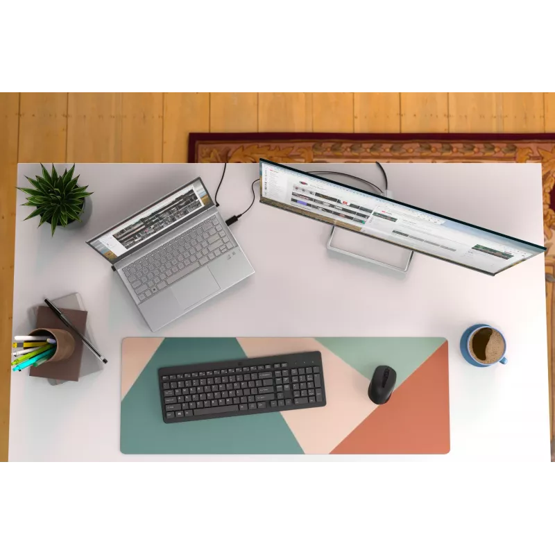HP 330 Wireless-Maus- und Tastaturkombination, Full-Size (100 %), Kabellos, RF Wireless, QWERTY, Schwarz, Maus inklusive