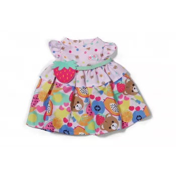 Puppenkleid ZAPF BABY born Kleid Früchte für 43 cm Puppen, mehrfarbig, faltbar, Alter 3+